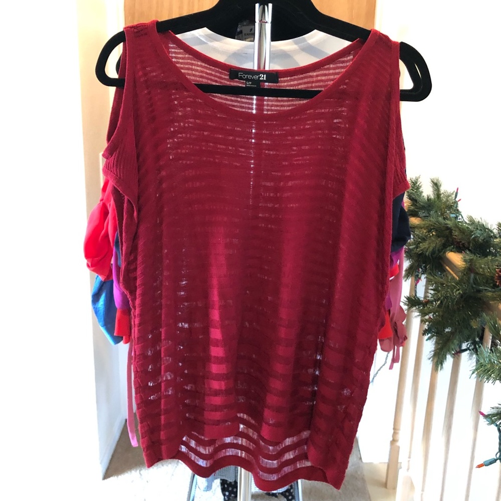 Sheer red top